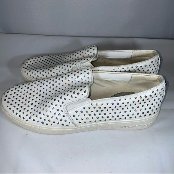 Michael Kors White Leather Stars Sneakers Sz 8 (38.5) - Picture 8 of 11